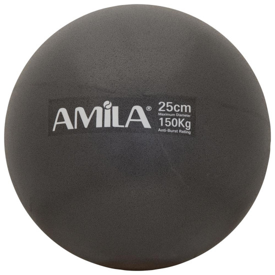 Amila Μπάλα Pilates, 25cm, Μαύρη, bulk